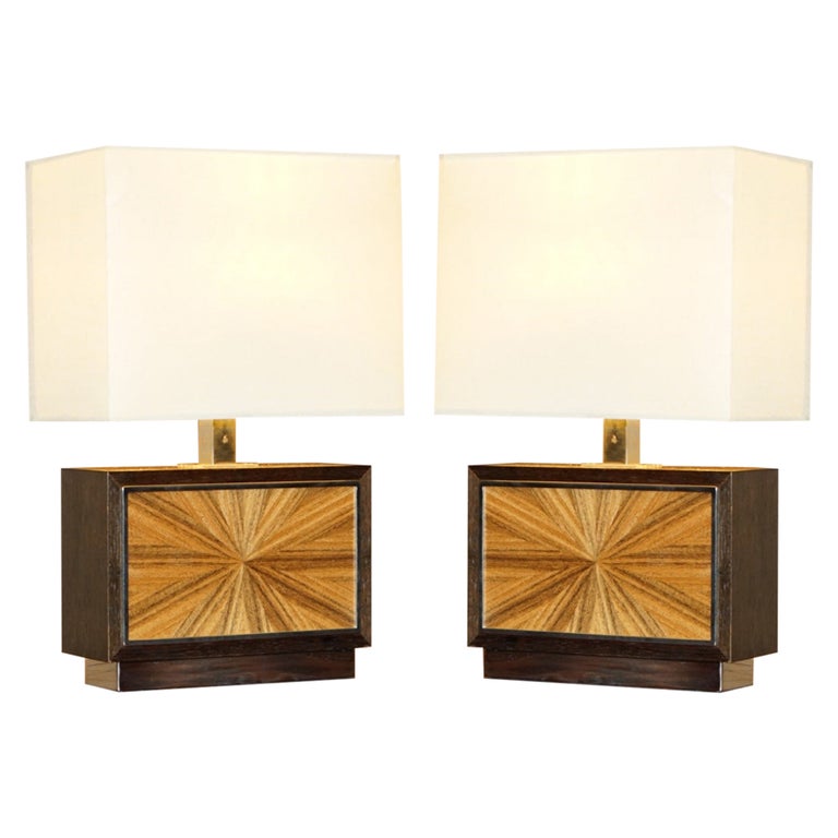 EXQUISITE PAIR OF DAVID LINLEY CHELSEA TABLE LAMPS WITH DIMMER SWITCHES