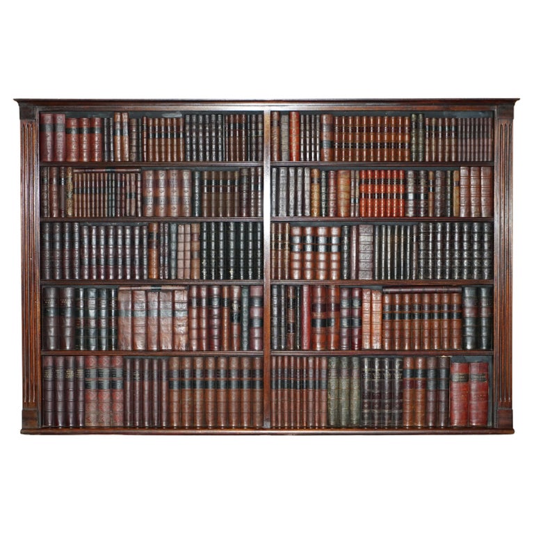 1 OF 3 FULLY RESTORED  RARE EXTRA LARGE 127X190CM FAUX BOOK LIBRARY WALL PANELS