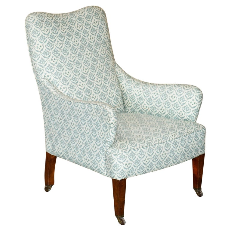 RARE ANTIQUE VICTORIAN HOWARD & SON’S ARMCHAIR WITH THE ORIGINAL TICKING FABRIC