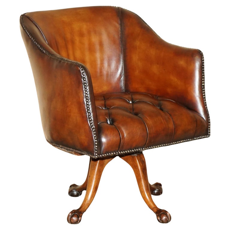 SURVIVOR OF 1940 GERMAN AIR RAID RESTORED VICTORIAN CHESTERFIELD CAPTAINS CHAIR