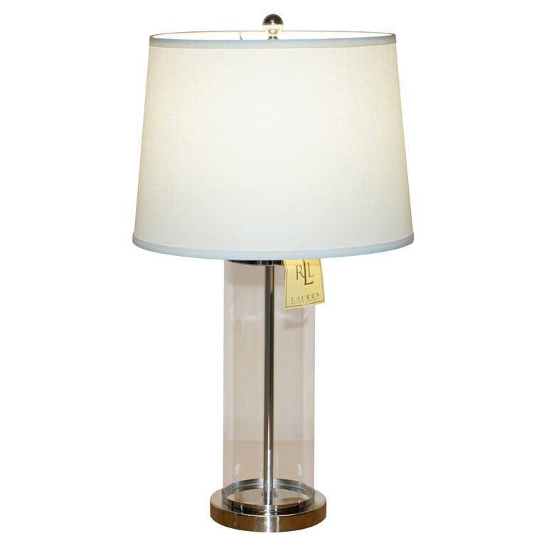 1 OF 4 BRAND NEW IN THE BOX RALPH LAUREN SILVER STORM LANTERN GLASS TABLE LAMPS