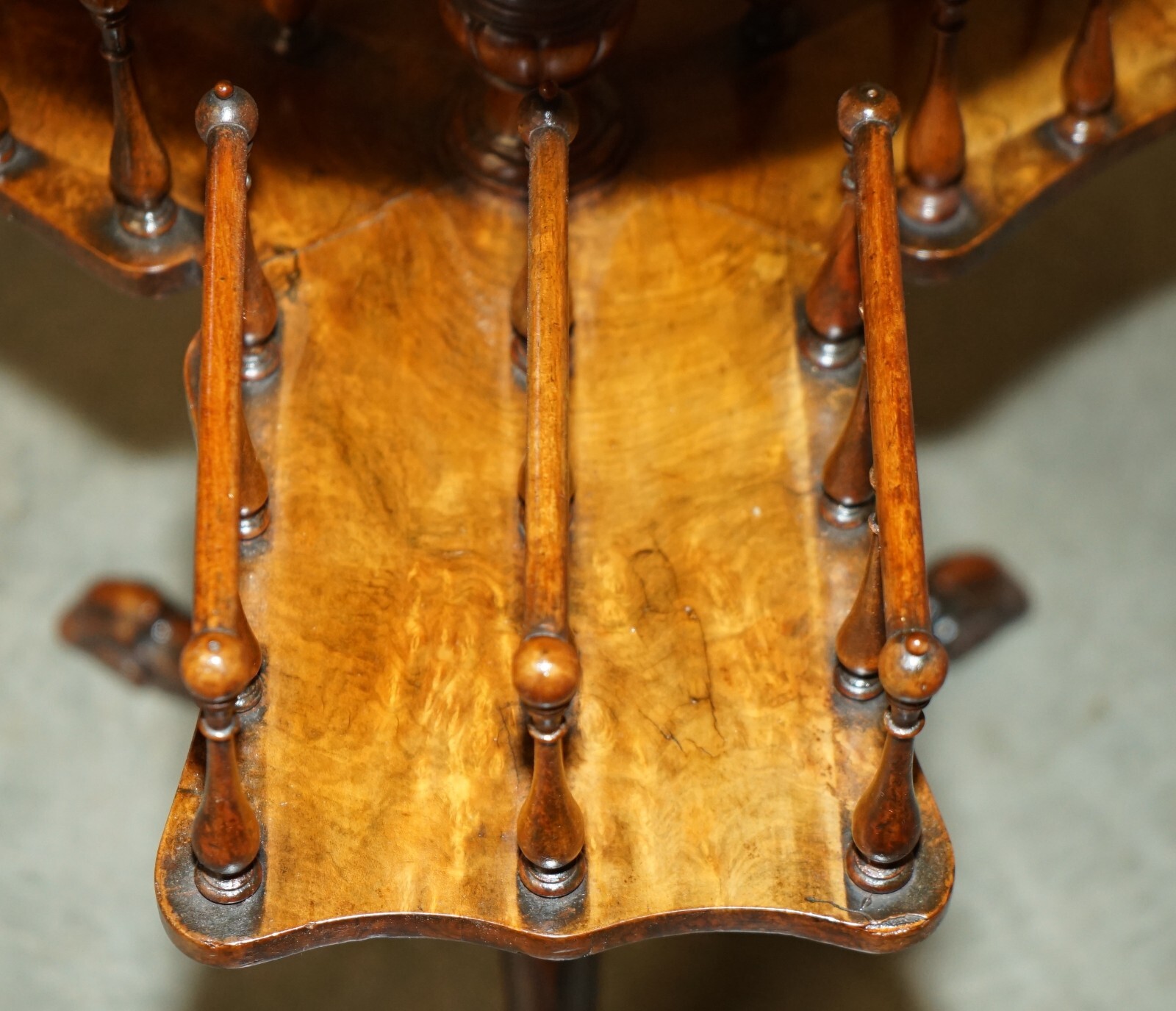 ANTIQUE-RESTORED-VICTORIAN-BURL-WALNUT-LIBRARY-REVOLVING-BOOK-TABLE-BOOKCASE-205800395830-6