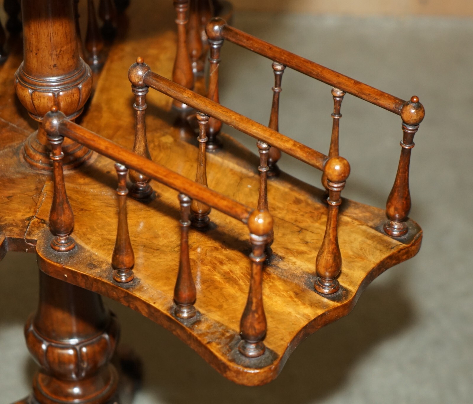 ANTIQUE-RESTORED-VICTORIAN-BURL-WALNUT-LIBRARY-REVOLVING-BOOK-TABLE-BOOKCASE-205800395830-7