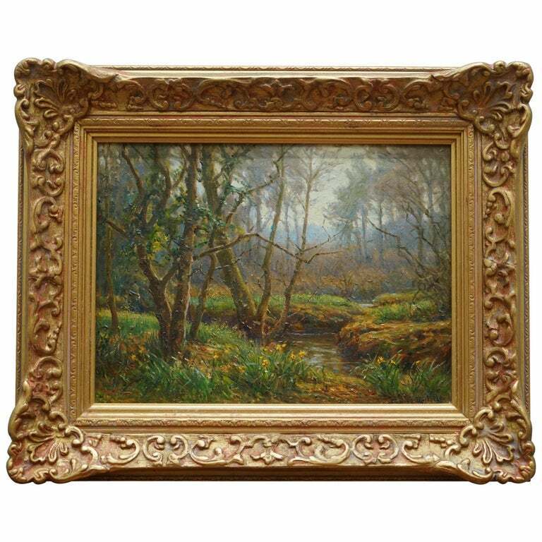 FREDERICK GOLDEN SHORT NEW FOREST WOODLAND SIGNED & DATED 1920 OIL PAINTING
