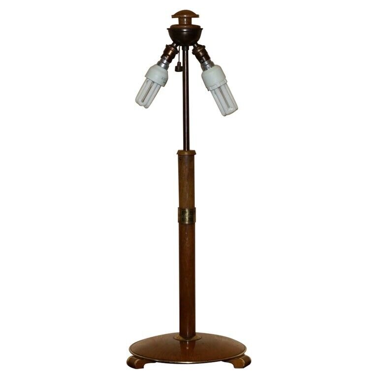 LARGE SWEDISH MID CENTURY MODERN CIRCA 1960'S TABLE LAMP IN BRASS & TEAK WOOD