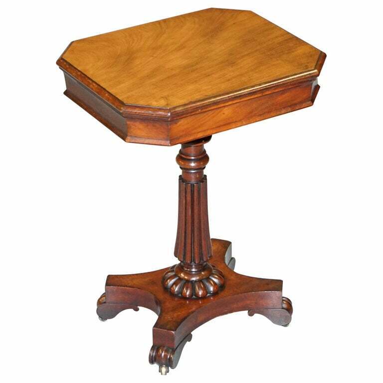 SUBLIME ANTIQUE WILLIAM IV CIRCA 1830 FLAMED MAHOGANY SINGLE DRAWER SIDE TABLE