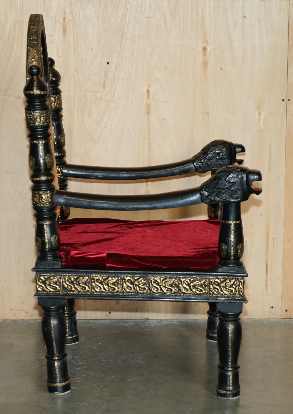 VINTAGE-REPOUSE-METAL-INDIAN-CIRCA-1950S-EBONISED-PANTHER-HEAD-ARMCHAIR-177527115890-14