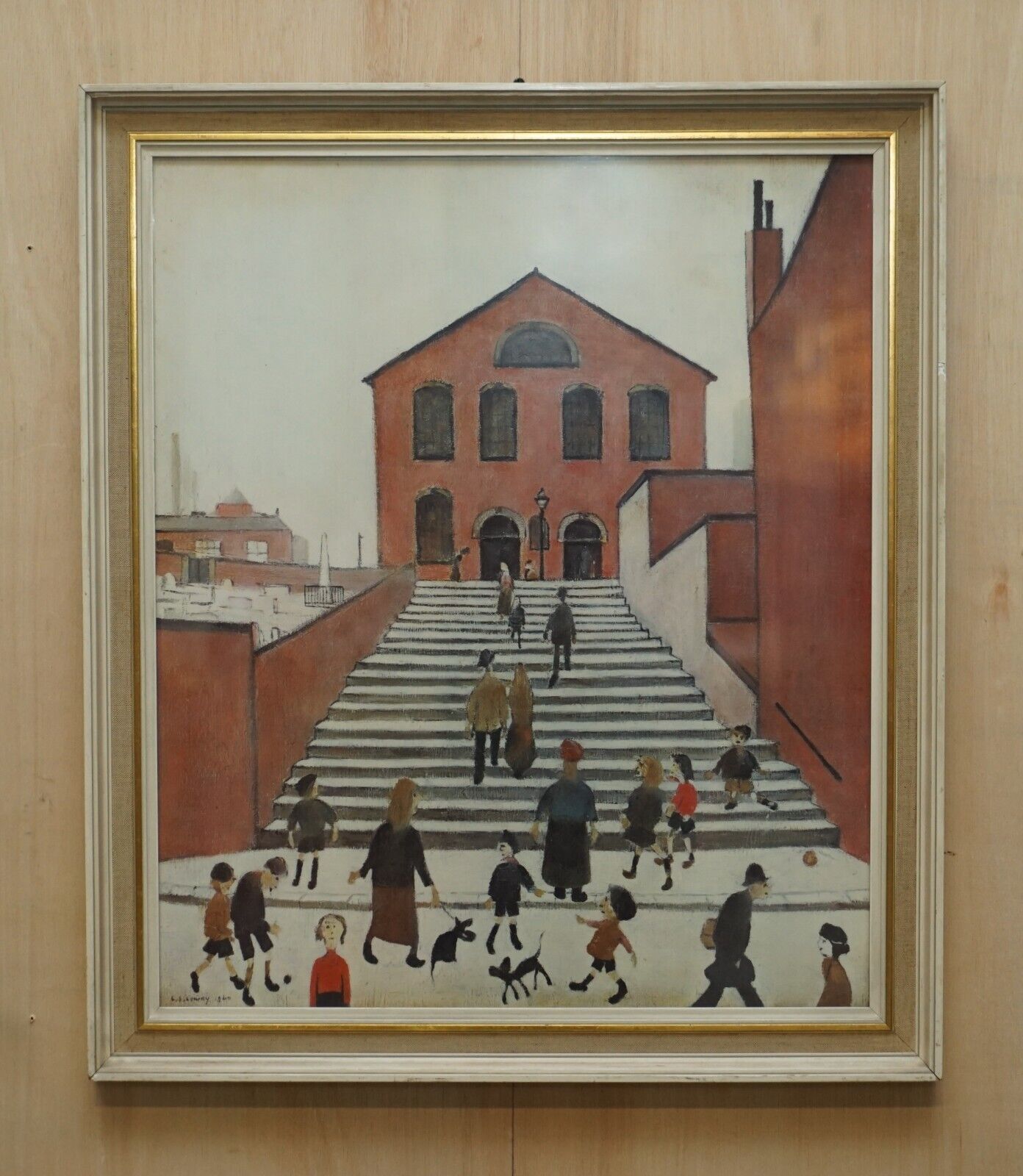 L S LOWRY 053 THE OLD CHURCH PRINT WITH GANYMED LABEL T & R ANNAN & SONS LTD