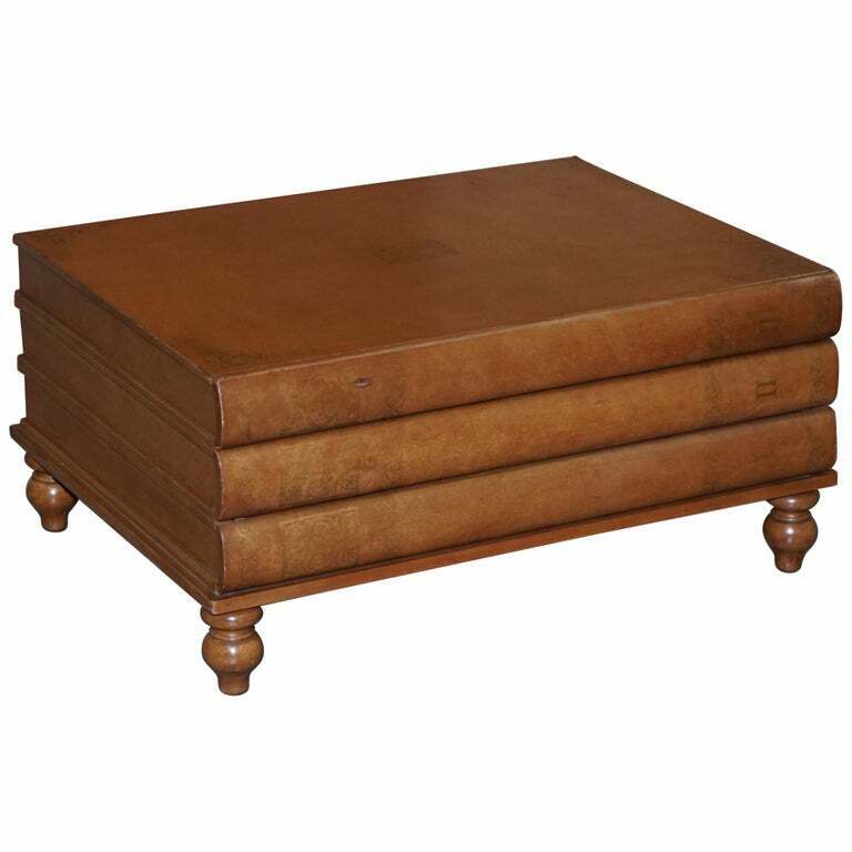 MAINTLAND SMITH STACK OF SCHOLARS LIBRARY BOOKS COFFEE TABLE WITH DRAWERS