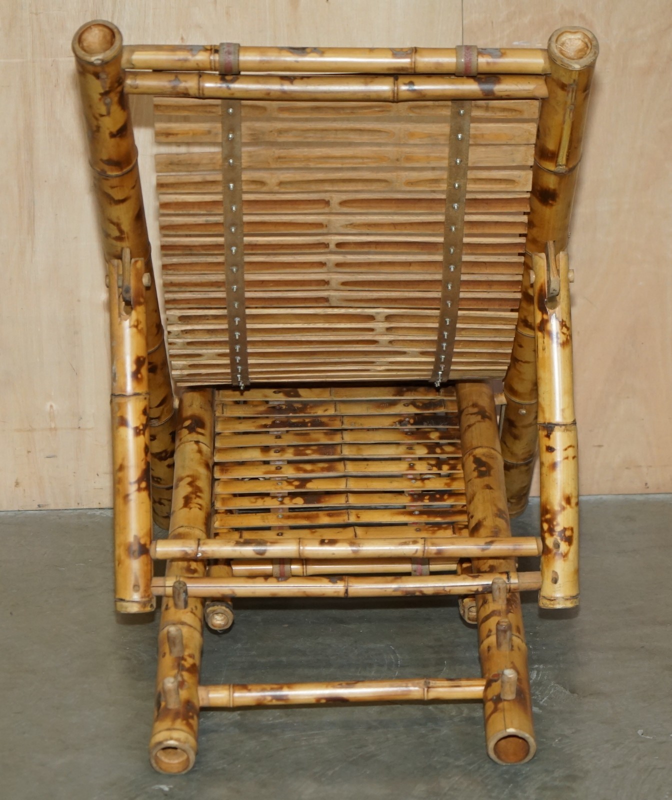 PAIR-OF-MID-CENTURY-MODERN-CIR-1950-BAMBOO-RECLINING-SLING-ARMCHAIRS-FOOTSTOOL-177529740411-11