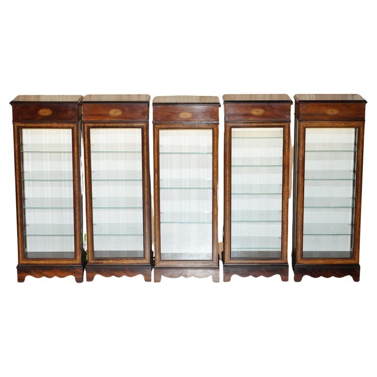 SUITE-OF-FIVE-SHERATON-REVIVIAL-LED-LIGHT-DISPLAY-CABINETS-WITH-GLASS-SHELVES-187691204691