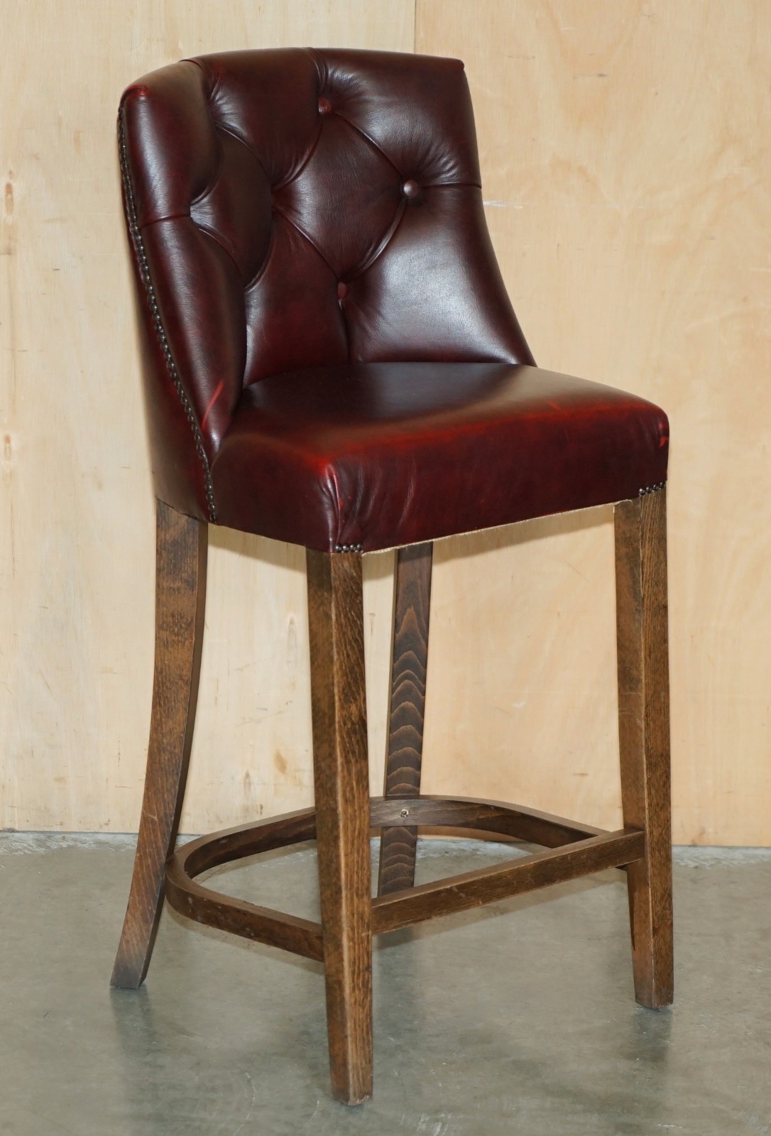 THREE-VINTAGE-OXBLOOD-LEATHER-CHESTERFIELD-TUFTED-KITCHEN-DINER-BAR-STOOLS-205810792841-15