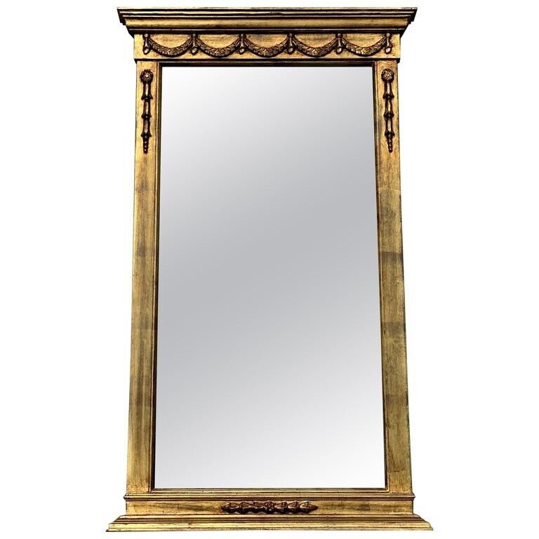 VINTAGE CIRCA 1950'S GILT FRAMED WALL MIRROR STAMPED MADE IN ITALY TO THE REAR