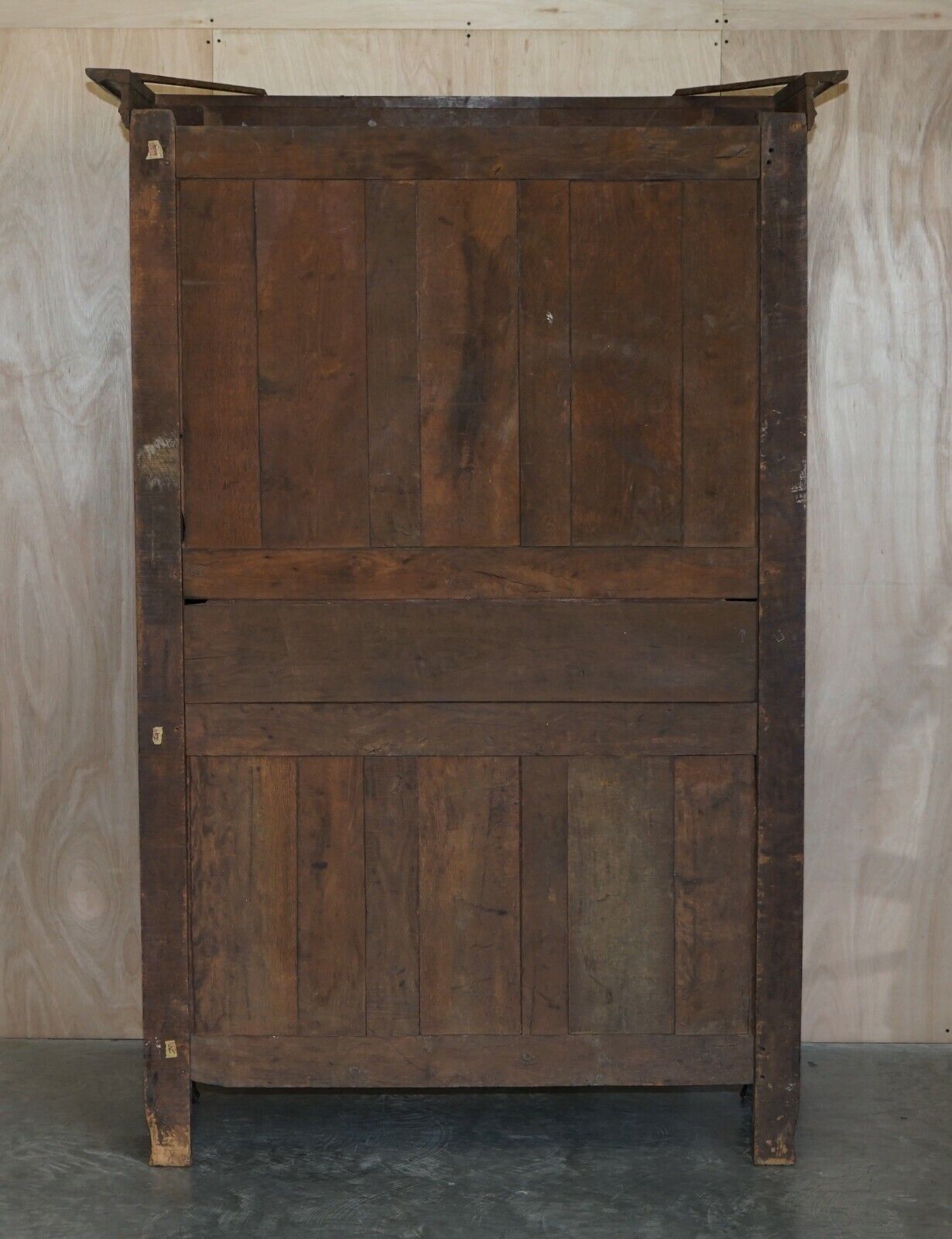 ANTIQUE 1844 CARVED & DATED LARGE WARDROBE ARMOIRE WITH EXPERTLY