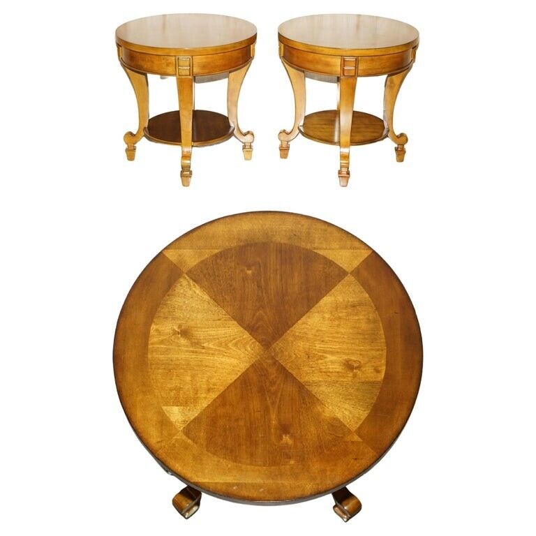 PAIR OF RRP £11,000 RALPH LAUREN LARGE AMERICAN WALNUT SIDE OCCASIONAL TABLES