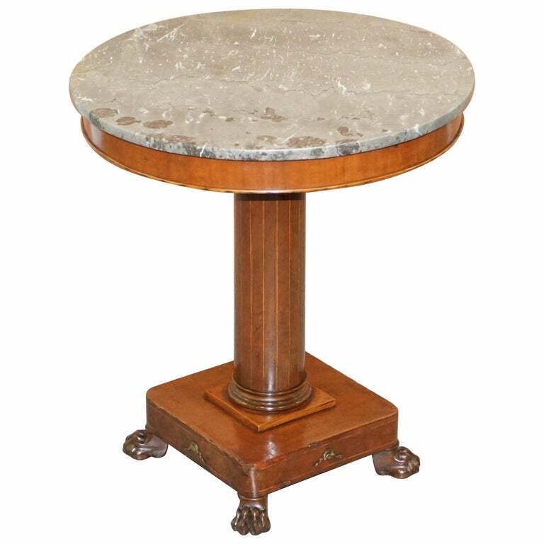 STUNNING NAPOLEON III FRENCH EMPIRE REVIVAL OCCASIONAL CENTRE TABLE MARBLE TOP