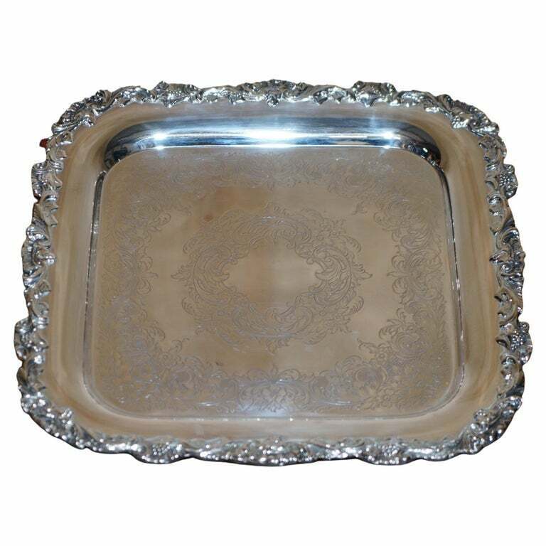 STUNNING VINTAGE WEBSTER WILCOX STERLING SILVER PLATED WINE DRINKS SERVING TRAY