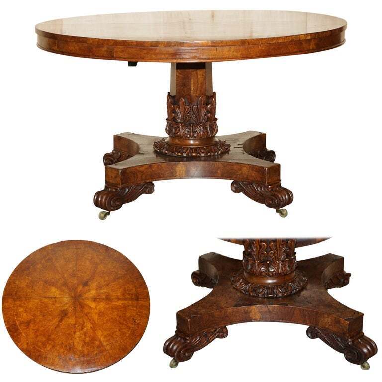 Sublime circa 1840 Victorian Pollard Oak Hand Carved Centre Occasional Table