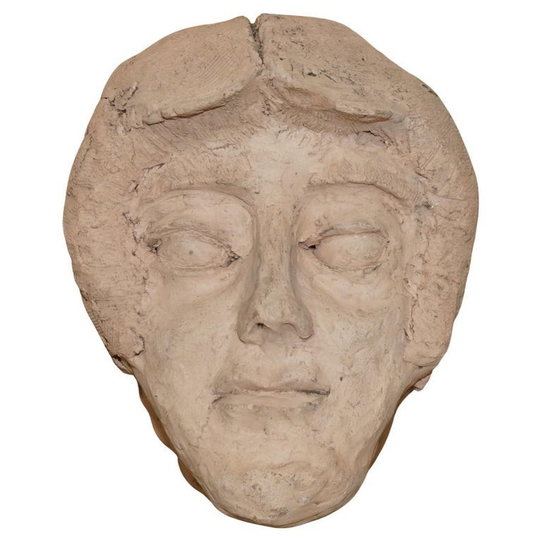 VINTAGE-HAND-MADE-CLAY-TERRACOTTO-COLOUR-SCULPTURE-OF-A-FACE-MASK-177496223353