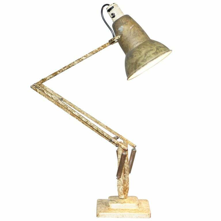 1938 HERBERT TERRY MODEL 1227 ANGLEPOISE ARTICULATED TABLE LAMP MARBLED PAINT