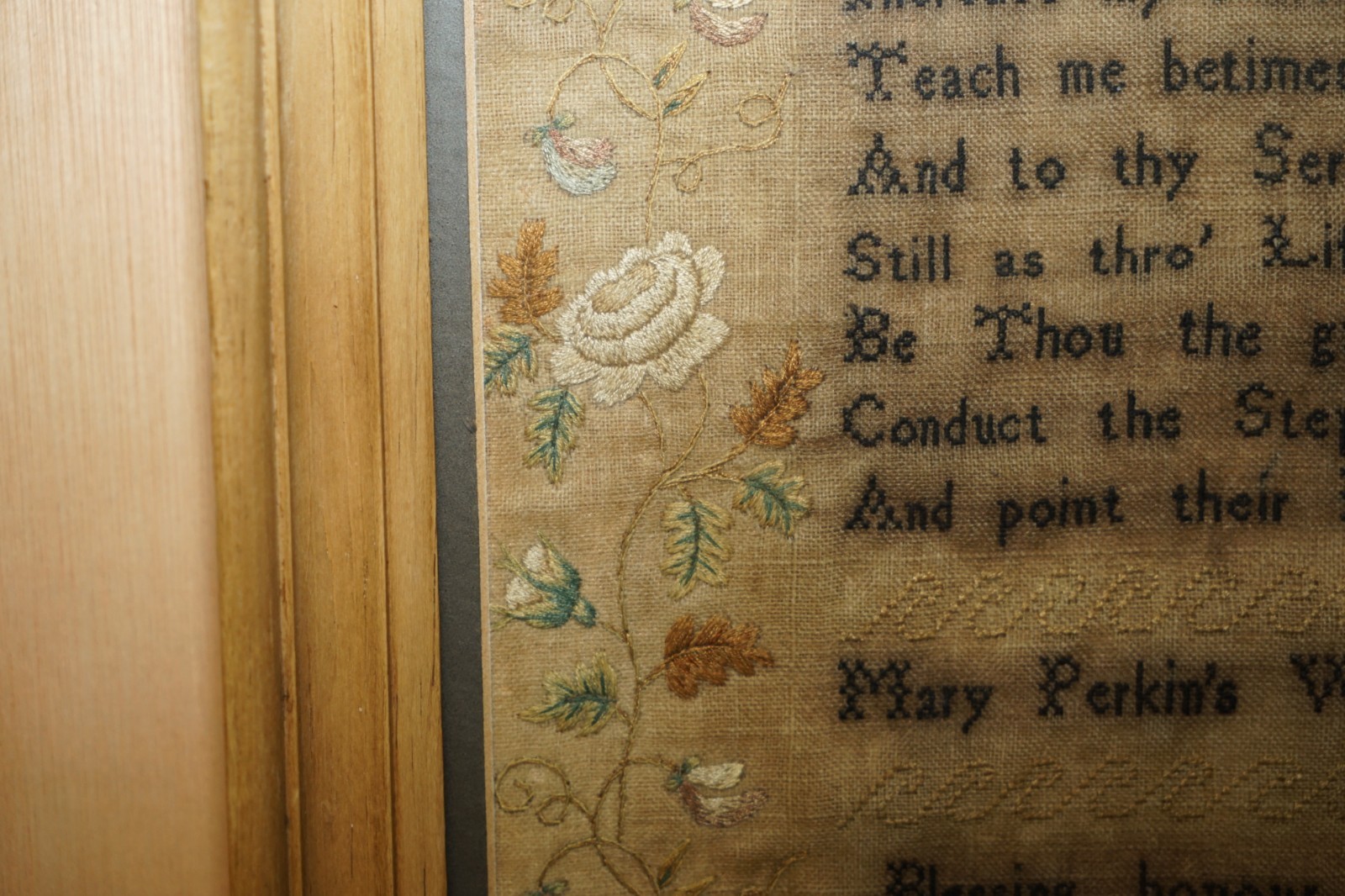 COLLECTABLE-ANTIQUE-ANTIQUE-1817-MARY-PERKINS-GEORGE-III-NEEDLEWORK-SAMPLER-205788813414-11