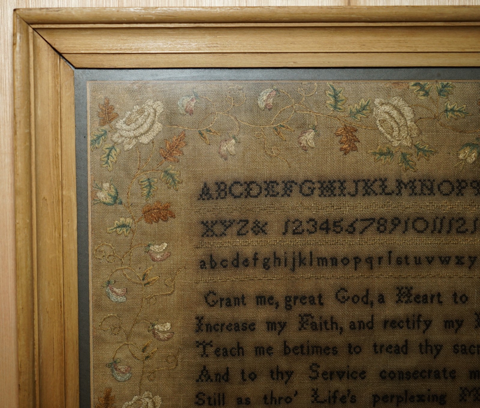COLLECTABLE-ANTIQUE-ANTIQUE-1817-MARY-PERKINS-GEORGE-III-NEEDLEWORK-SAMPLER-205788813414-4
