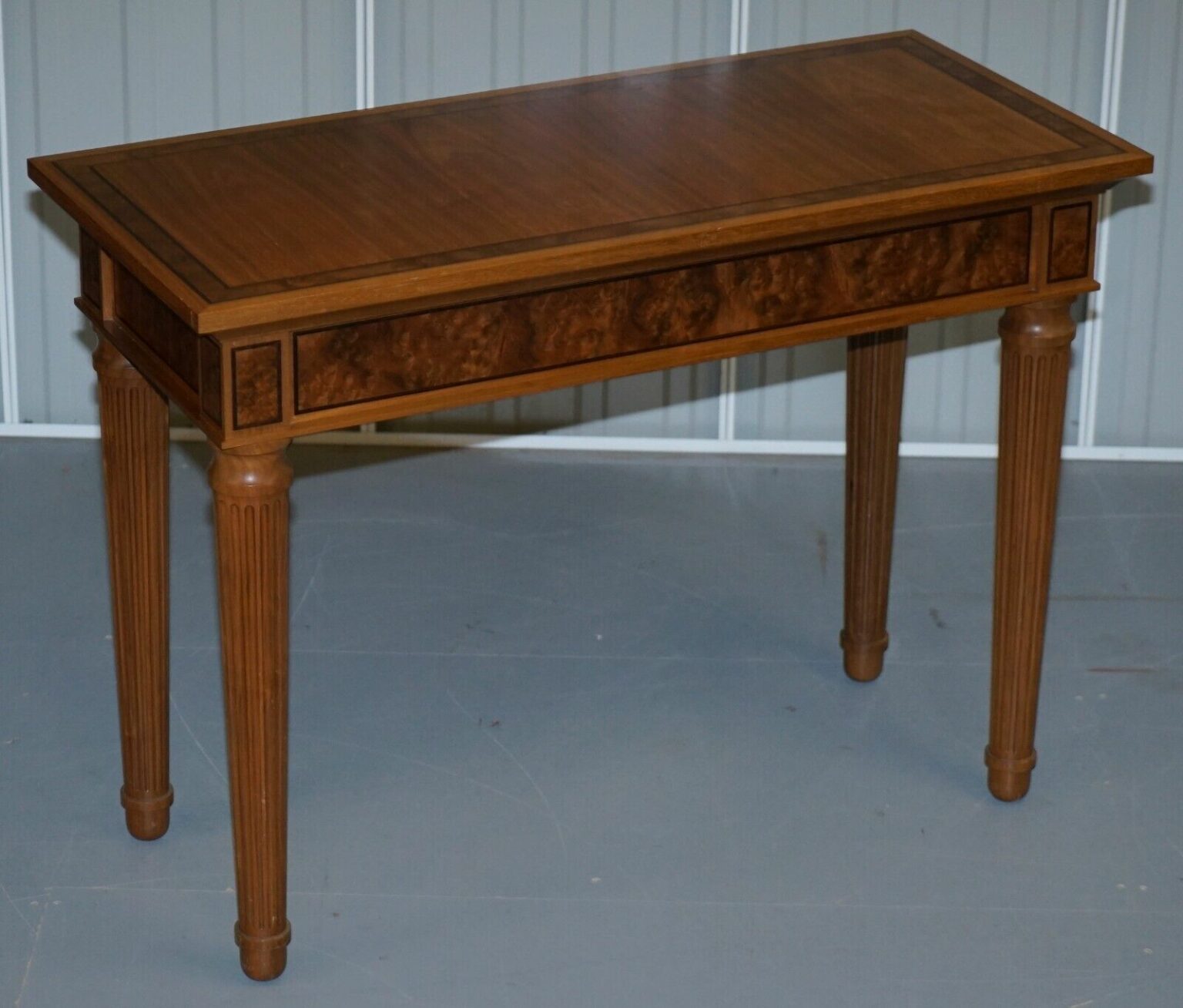 MATCHING PAIR RRP £24,000 DAVID LINLEY 1993 STAMPED BURR WALNUT CONSOLE
