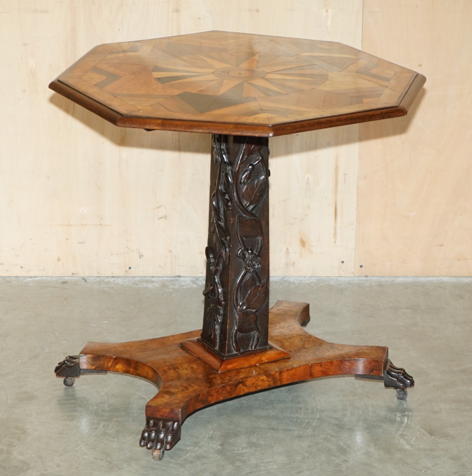 SUBLIME-CIR-1800-ANTIQUE-SPECIMEN-WOOD-OCCASIONAL-TILT-TOP-TABLE-BURR-WALNUT-OAK-177526177234-2