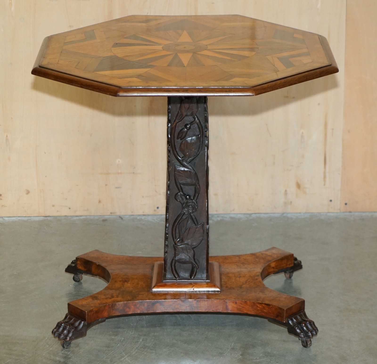 SUBLIME-CIR-1800-ANTIQUE-SPECIMEN-WOOD-OCCASIONAL-TILT-TOP-TABLE-BURR-WALNUT-OAK-177526177234-3