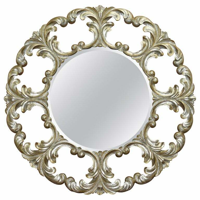 1 OF 2 RRP £2850 CHRISTOPHER GUY GOLD & SILVER LEAF GILT WOOD WALL MIRRORS