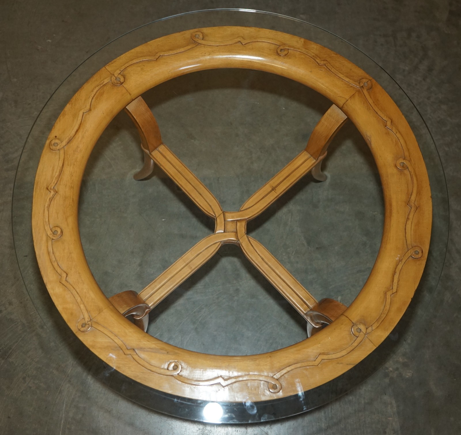 PAIR-OF-FRENCH-CIRCA-1950S-CHERRYWOOD-GLASS-RENE-PROU-ATTRIUBTED-SIDE-TABLES-177529634155-13