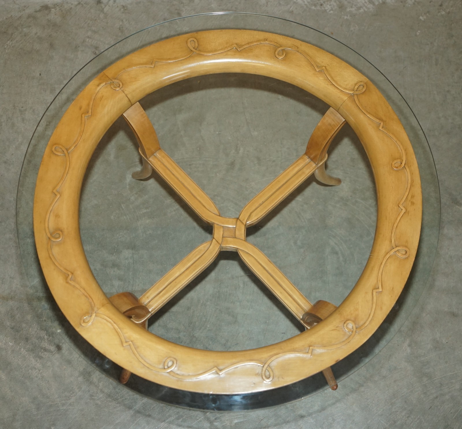 PAIR-OF-FRENCH-CIRCA-1950S-CHERRYWOOD-GLASS-RENE-PROU-ATTRIUBTED-SIDE-TABLES-177529634155-3