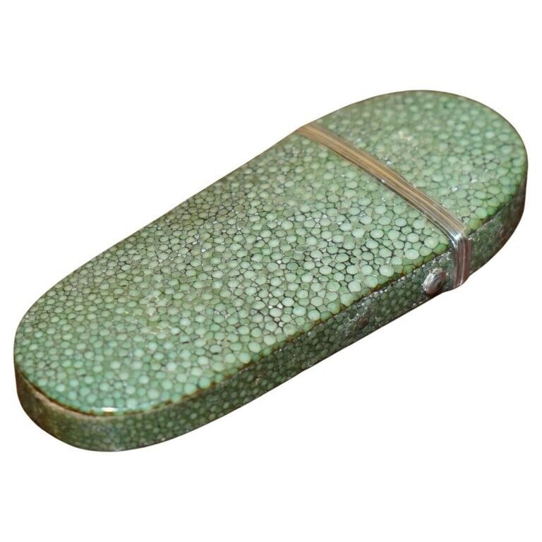 RARE ANTIQUE GEORGE III SHAGREEN GLASSES SPECTACLES CASE AND FOLDING GLASSES