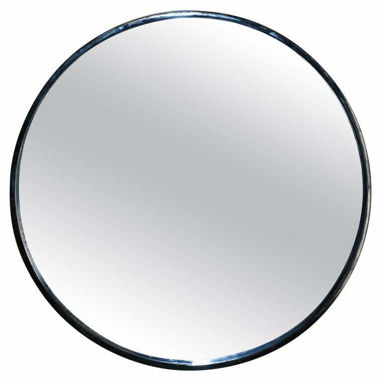 1 OF 7 EBONISED BLACK ROUND WALL MIRRORS 65CM WIDE, LOVELY DISPLAY PIECES