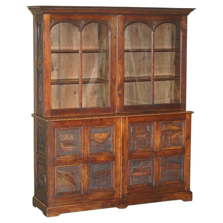 IMPORTANT CARVED BOOKCASE CABINET FROM THE BATE COLLECTION IN OXFORD UNIVERSITY