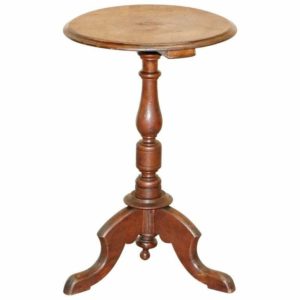 LARGE EDWARDIAN PERIOD ENGLISH SOLID OAK SIDE END LAMP WINE OCCASIONAL TABLE