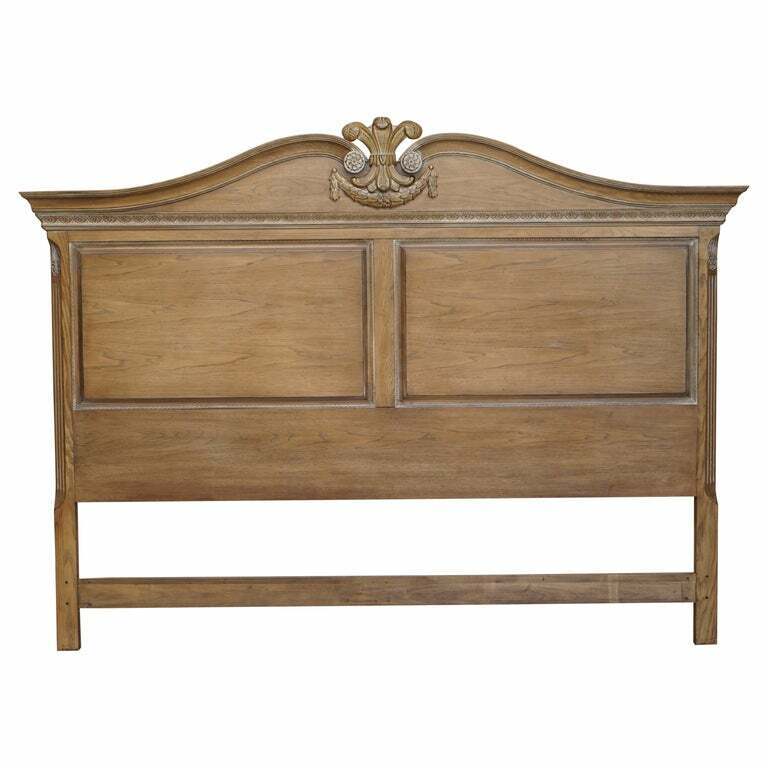 LIMED OAK SUPER KING SIZE HEADBOARD WITH PRINCE CHARLES FLUR DE LIS FEATHERS