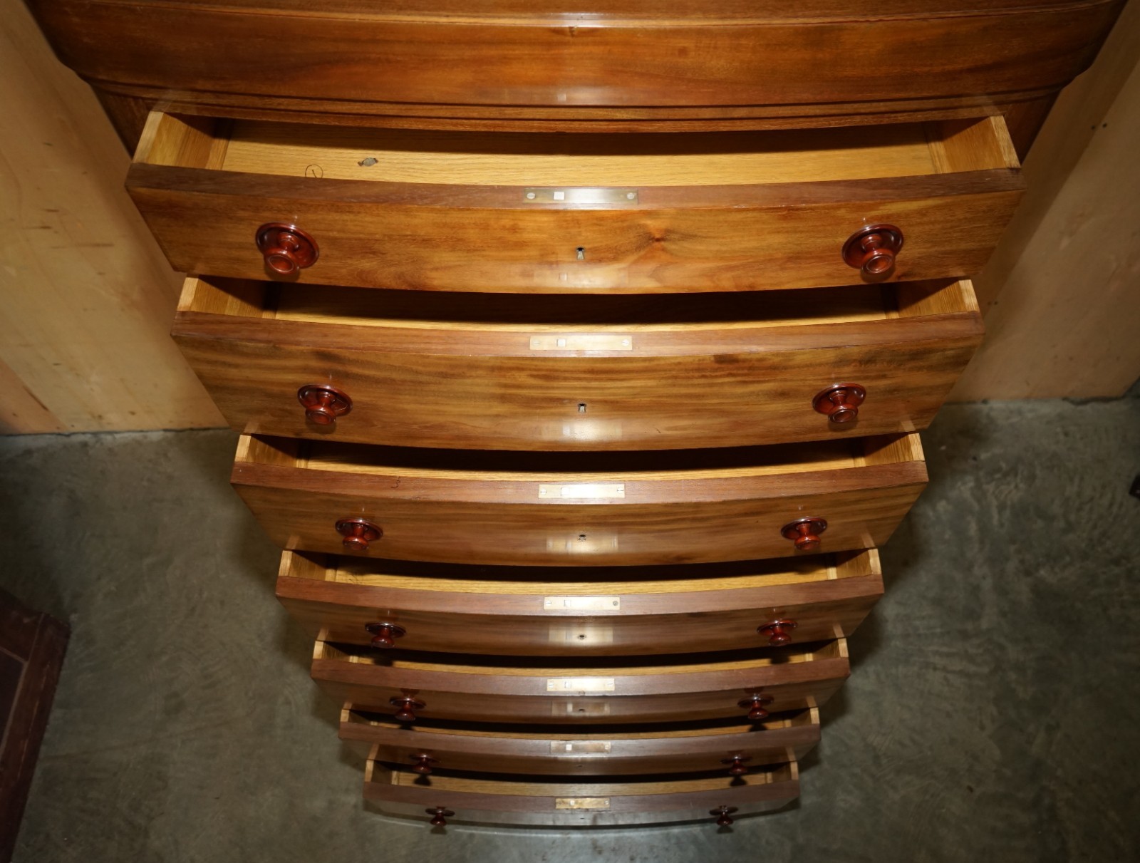 PAIR-OF-ANTIQUE-ESTATE-MADE-BOW-FRONTED-1685CM-WALNUT-TALLBOY-CHEST-OF-DRAWERS-205812568136-15