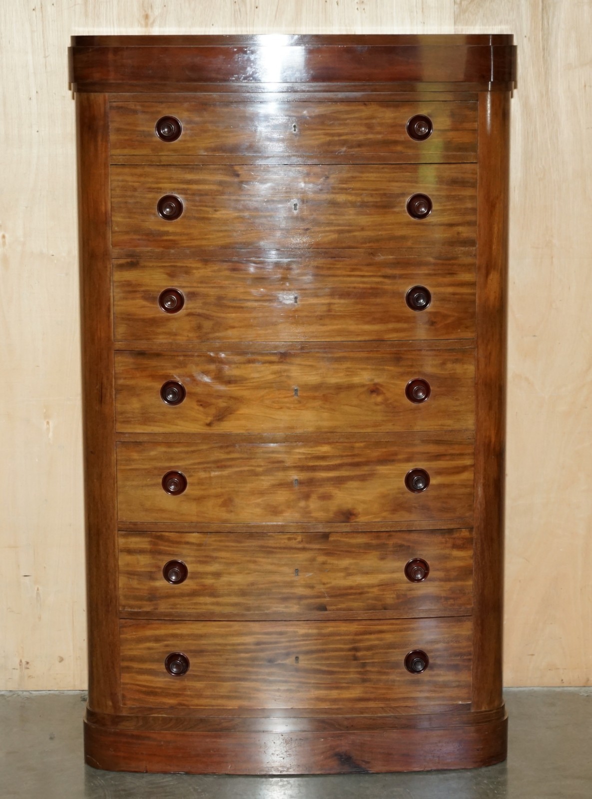 PAIR-OF-ANTIQUE-ESTATE-MADE-BOW-FRONTED-1685CM-WALNUT-TALLBOY-CHEST-OF-DRAWERS-205812568136-17