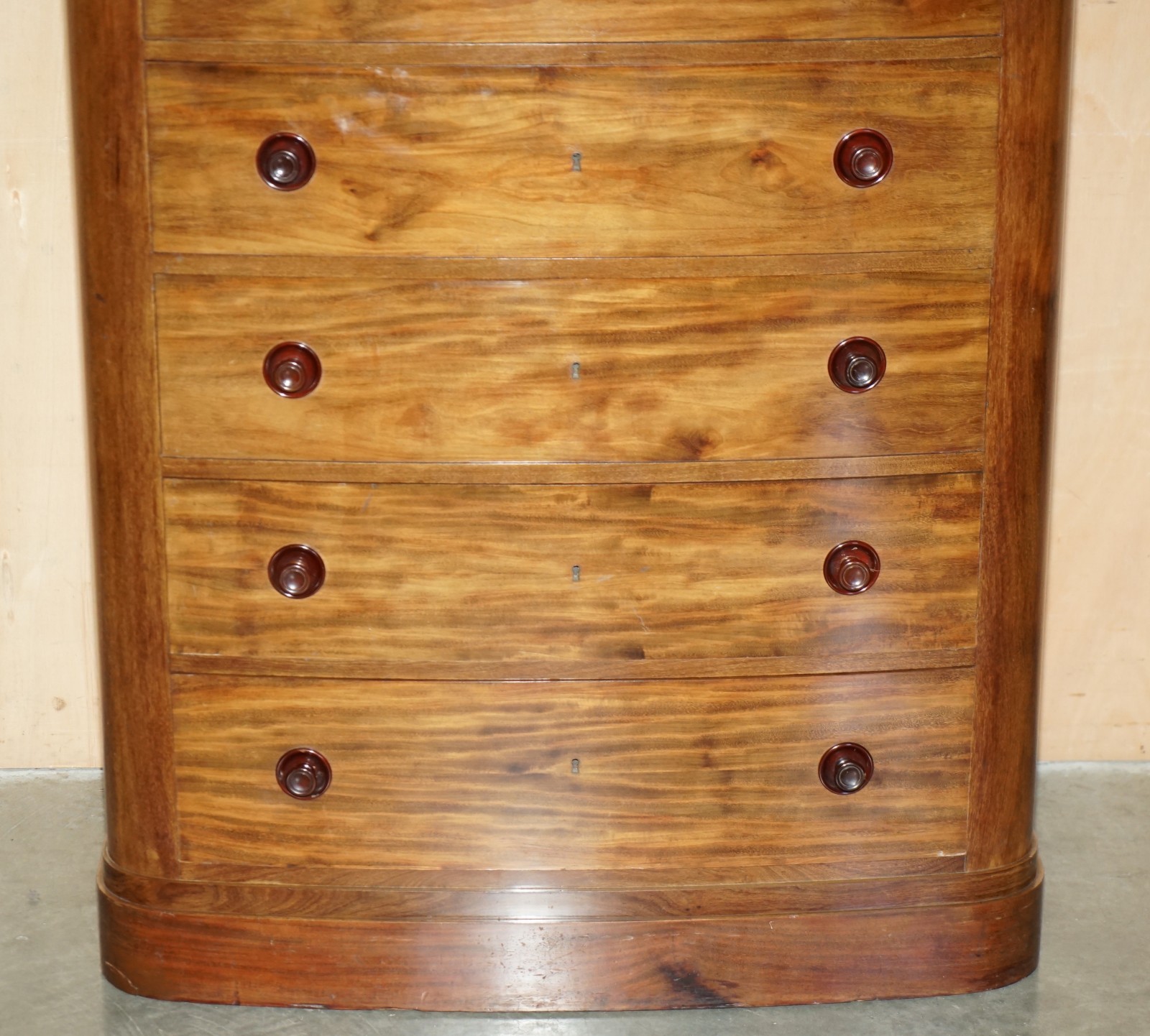 PAIR-OF-ANTIQUE-ESTATE-MADE-BOW-FRONTED-1685CM-WALNUT-TALLBOY-CHEST-OF-DRAWERS-205812568136-18