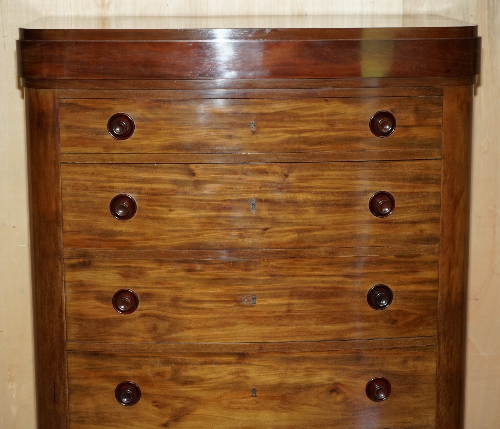 PAIR-OF-ANTIQUE-ESTATE-MADE-BOW-FRONTED-1685CM-WALNUT-TALLBOY-CHEST-OF-DRAWERS-205812568136-19