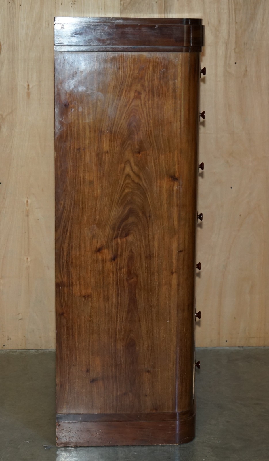 PAIR-OF-ANTIQUE-ESTATE-MADE-BOW-FRONTED-1685CM-WALNUT-TALLBOY-CHEST-OF-DRAWERS-205812568136-21