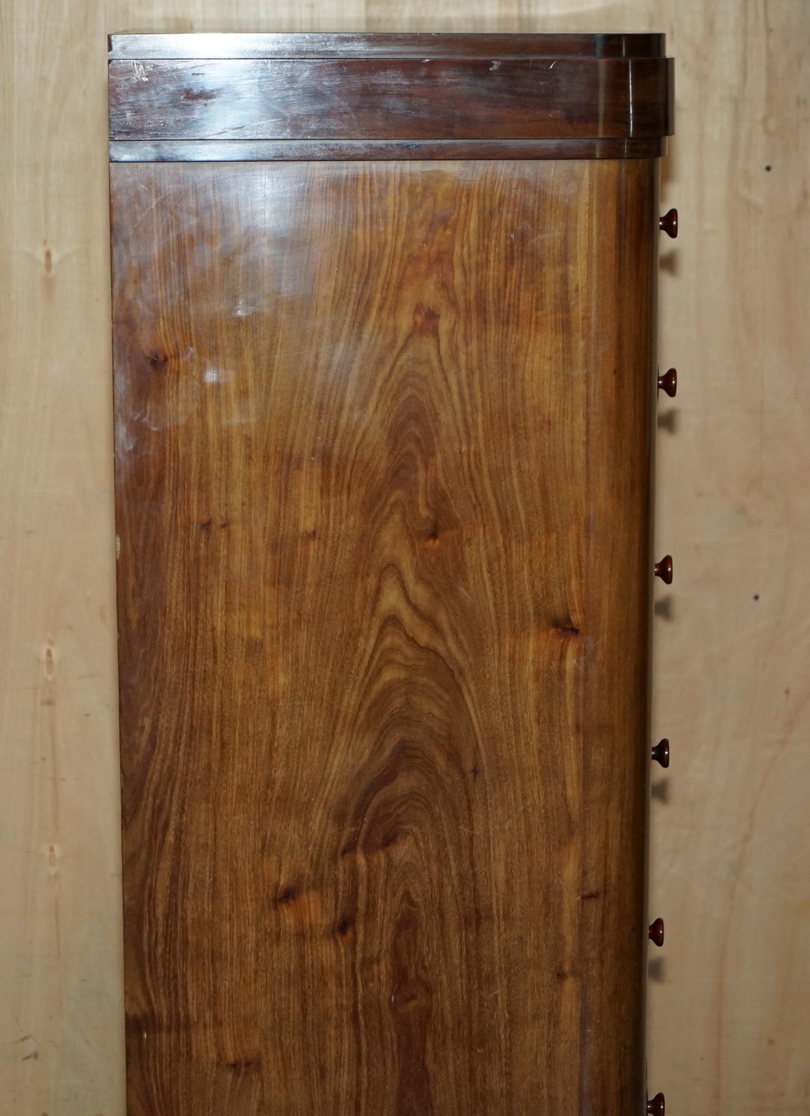 PAIR-OF-ANTIQUE-ESTATE-MADE-BOW-FRONTED-1685CM-WALNUT-TALLBOY-CHEST-OF-DRAWERS-205812568136-22