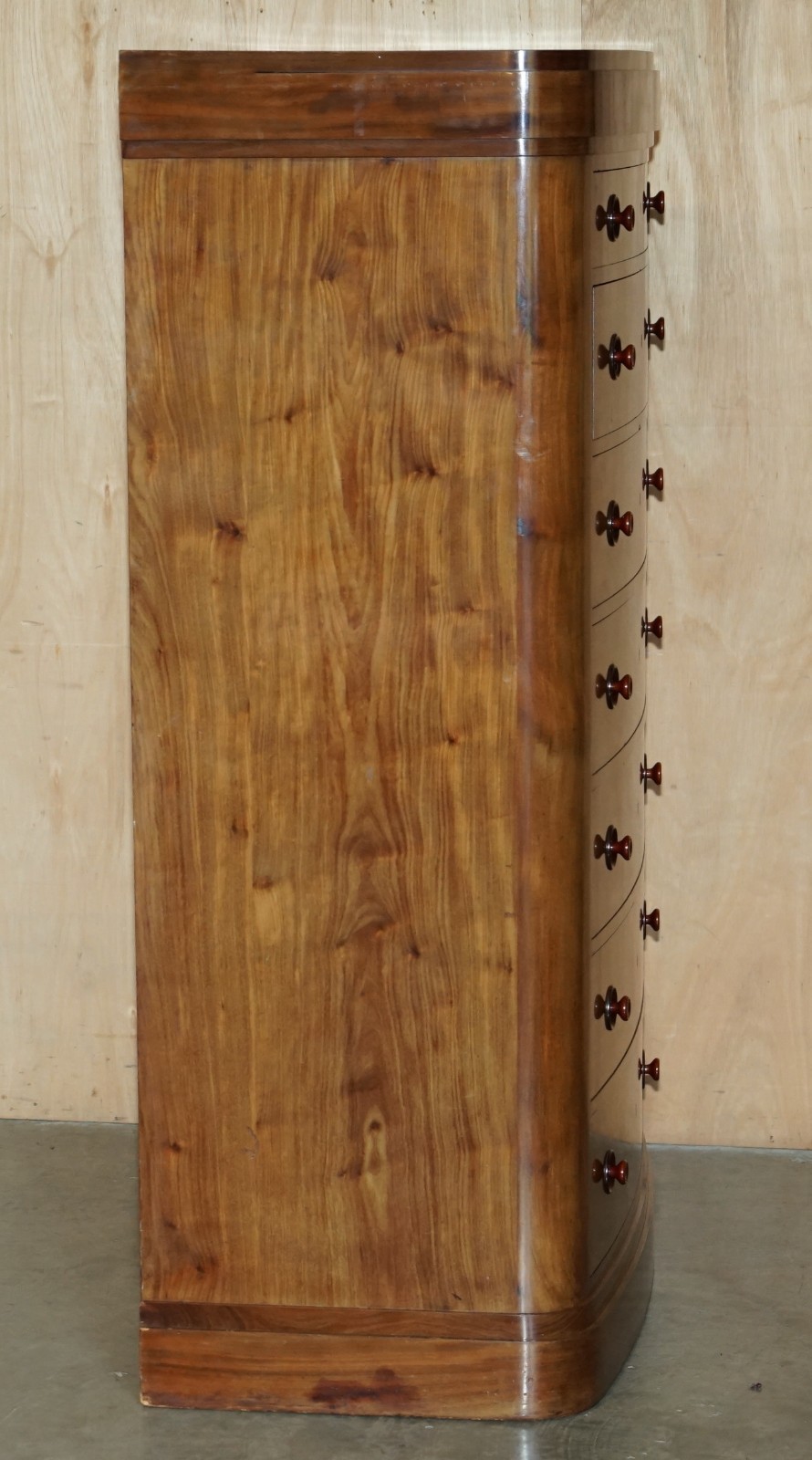 PAIR-OF-ANTIQUE-ESTATE-MADE-BOW-FRONTED-1685CM-WALNUT-TALLBOY-CHEST-OF-DRAWERS-205812568136-9