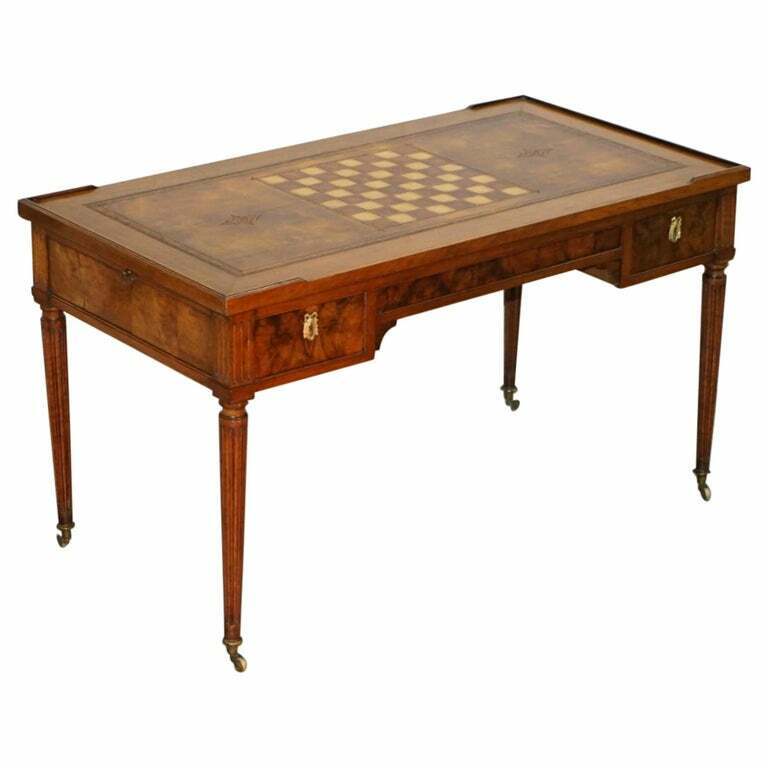 RESTORED LOUIS XVI  18TH CENTURY ROSEWOOD WALNUT LEATHER TRIC TRAC GAMES TABLE