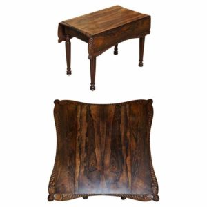 IMPORTANT WILLIAM IV CIRCA 1830 PEMBROKE EXTENDING TABLE EXQUISITE CARVED TIMBER