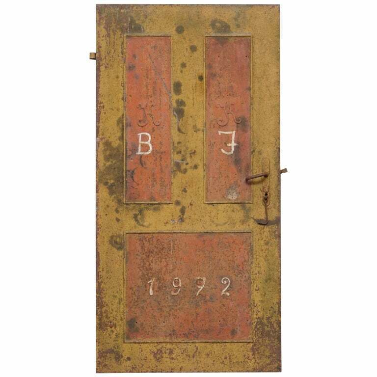 RARE 1922 HAND PAINTED HUNGARIAN HAND PAINTED SECURITY ANTI LOOTING DOOR HUNGRY