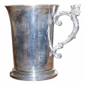 STUNNING LIBERTY'S & CO ANTIQUE SILVER PLATED TANKARD CUP WITH KING HANDLE