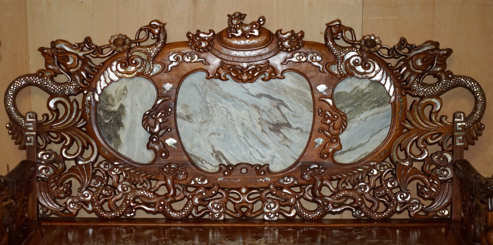 19TH-CENTURY-ROSEWOOD-MARBLE-MOTHER-OF-PEARL-DRAGON-CHINESE-ORIENTAL-BENCH-205810851808-3