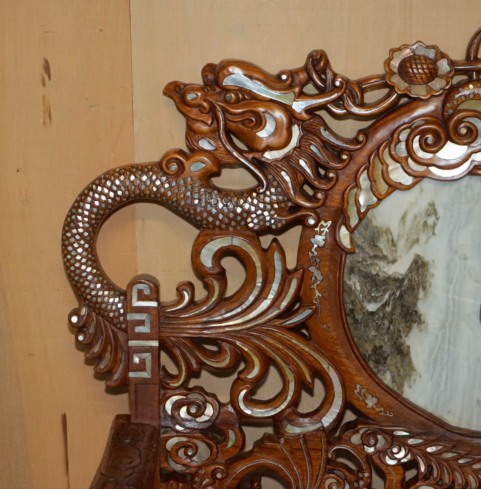 19TH-CENTURY-ROSEWOOD-MARBLE-MOTHER-OF-PEARL-DRAGON-CHINESE-ORIENTAL-BENCH-205810851808-6